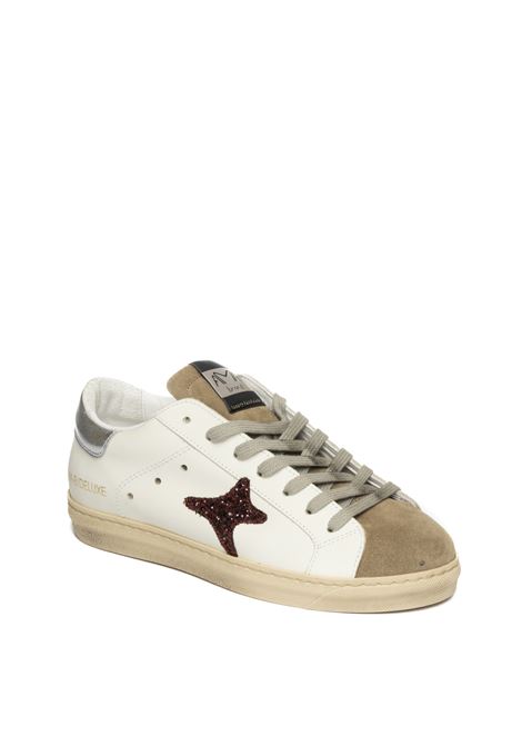 Sneaker pelle bianco/silver AMA BRAND DELUXE | SNK D4302-BIA/SILVER